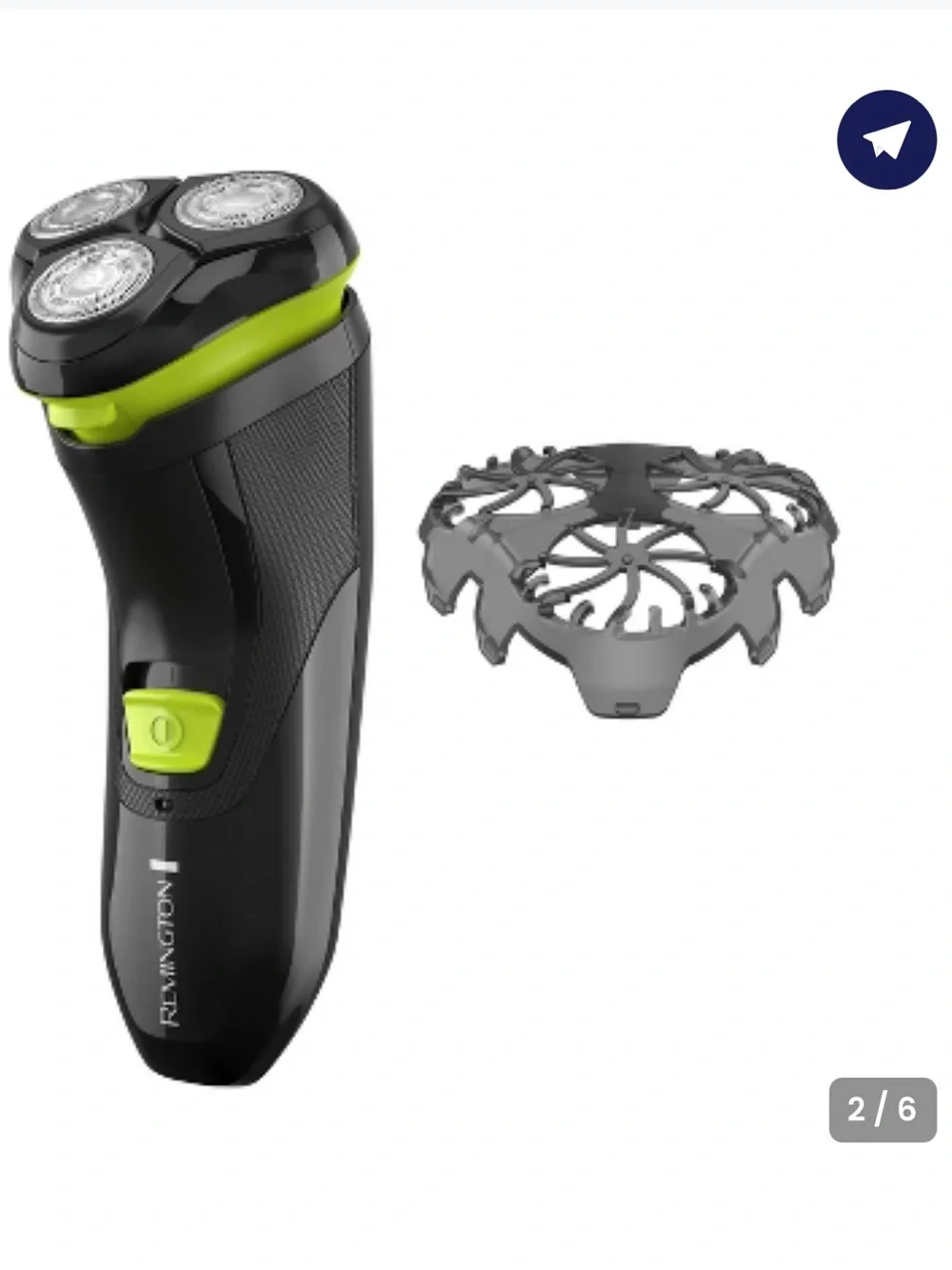Remington Black Electric Shaver with Lime Accents cordless